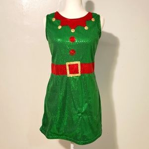Beautiful Sequin Elf Christmas dress. Perfect for warmer weather!